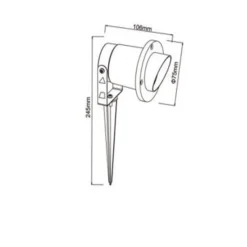 FARETTO ESTERNO DA GIARDINO DOPPIA ISTALLAZIONE CON PICCHETTO STAFFA GU10 IP65 ET-01
