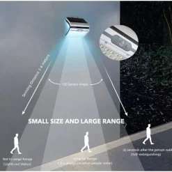 FARETTO ESTERNO FARO ENERGIA SOLARE LED ESTERNO 60 W SENSORE MOVIMENTO AB-TA173