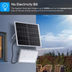 FARETTO FARO LED SOLARE 200 W TELECOMANDO IP65 LUCE BIANCO FREDDA 6500K FSO-200