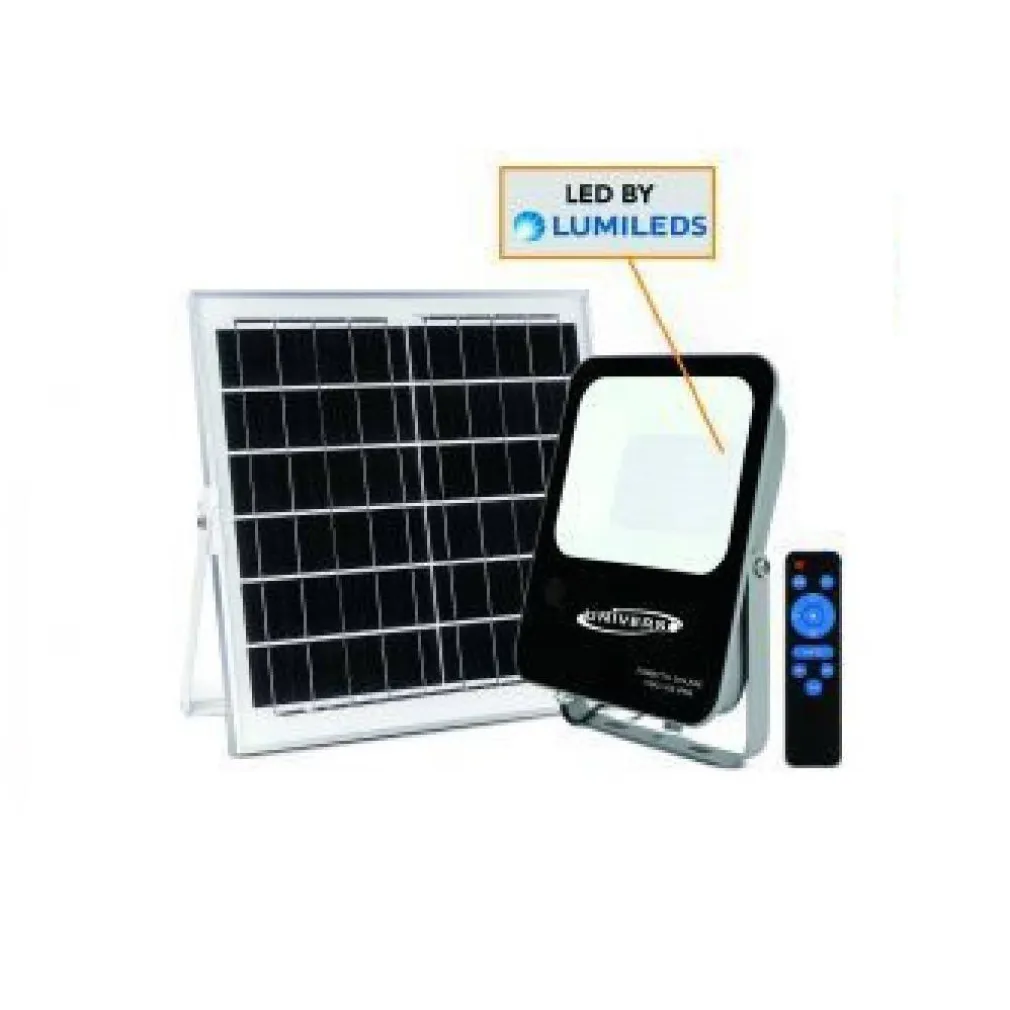 FARETTO FARO LED SOLARE 100 WATT CON TELECOMANDO IP65 LUCE FREDDA 6500K FSO-100W