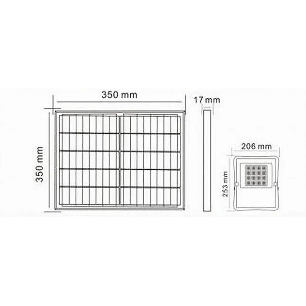 FARETTO FARO LED SOLARE 200W TELECOMANDO IP65 LUCE BIANCA FREDDA 6500K S01F-200W