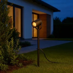 FARETTO GRANDE DA GIARDINO A PICCHETTO GU10 IP54 IN ALLUMINIO GRIGIO DA ESTERNO PS-01