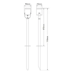 FARETTO GRANDE DA GIARDINO A PICCHETTO GU10 IP54 IN ALLUMINIO GRIGIO DA ESTERNO PS-01