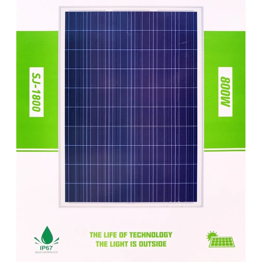 FARETTO LED ESTERNO CON PANNELLO ENERGIA SOLARE 800 W BATTERIA 12 ORE FARO IP67