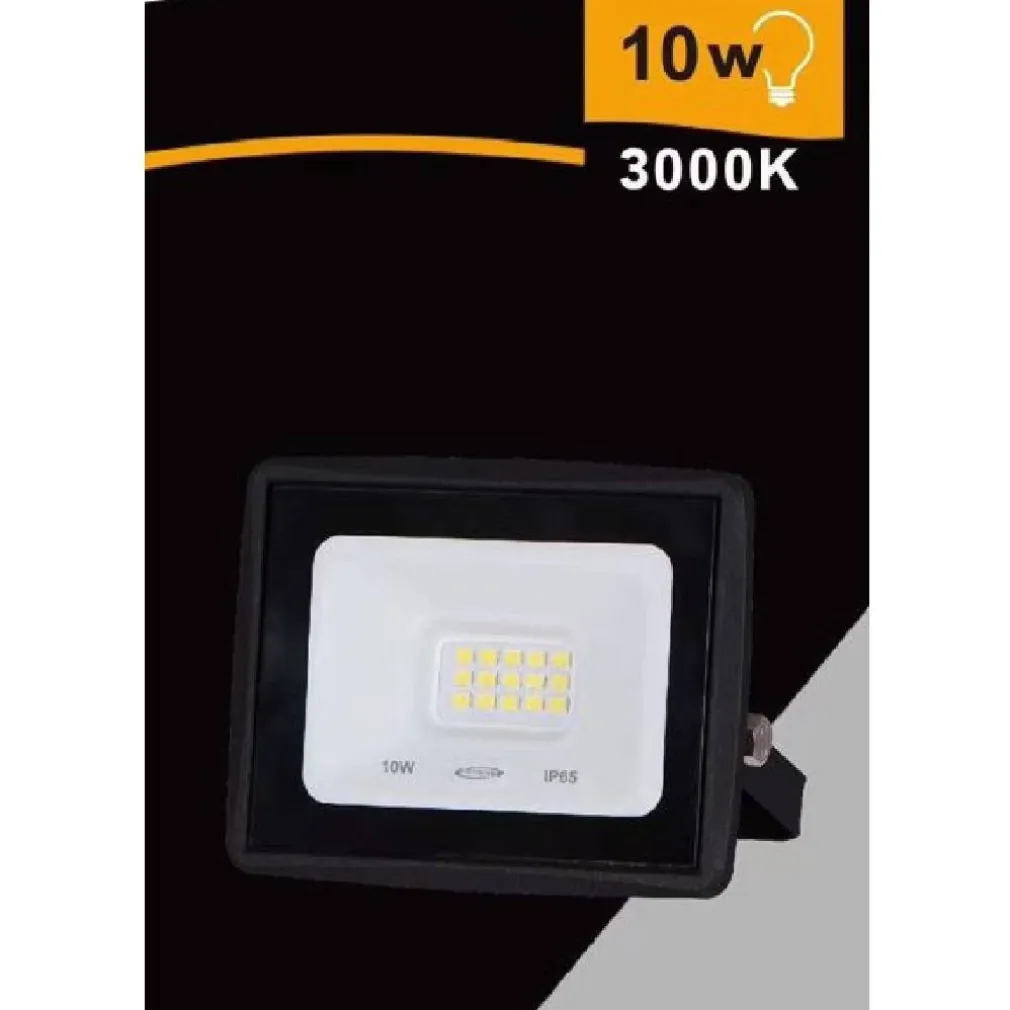 FARETTO LED FARO 10 WATT 900 LM IP65 NERO LUCE FREDDA NATURALE CALDA EK02-10W-N