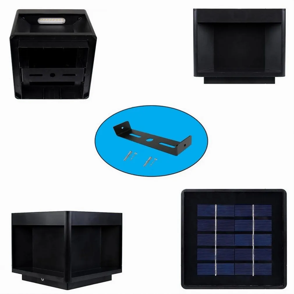 FARETTO LED PANNELLO SOLARE CUBO APPLIQUE PARETE SEGNAPASSO TERRA CCT IP65 QW-3C