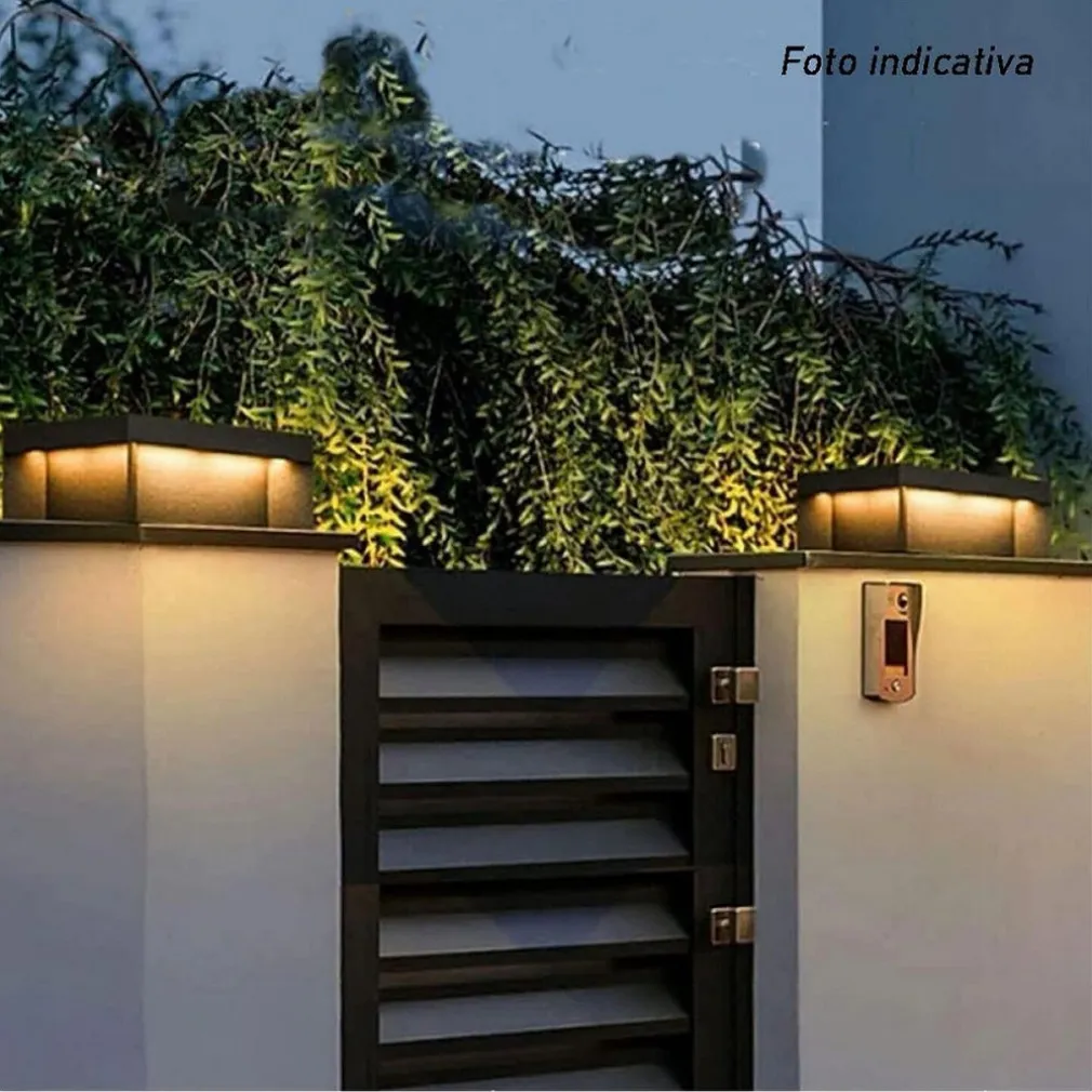 FARETTO LED PANNELLO SOLARE CUBO APPLIQUE PARETE SEGNAPASSO TERRA CCT IP65 QW-3C