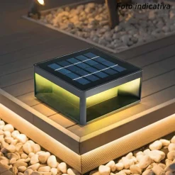 FARETTO LED PANNELLO SOLARE CUBO APPLIQUE PARETE SEGNAPASSO TERRA CCT IP65 QW-3C