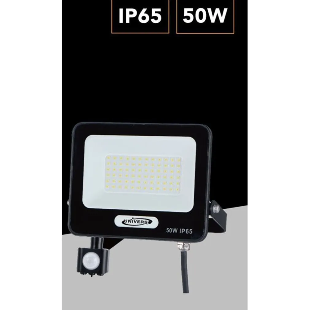 FARETTO LED 50W CON SENSORE MOVIMENTO PROIETTORE DA ESTERNO LUCE 6500K IP65 EK05-SEN-50