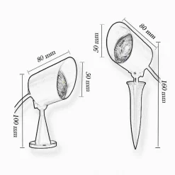 FARETTO LED 7W CON SNODO PICCHETTO STAFFA LAMPADA PER ESTERNO SEGNAPASSI IP65 110