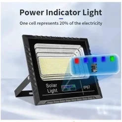 FARETTO LUCE SOLARE CON PANNELLO FOTOVOLTAICO 300 W IP65 IMPERMEABILE TELECOMANDO