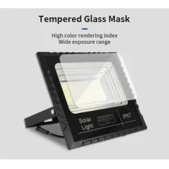 FARETTO LUCE SOLARE CON PANNELLO FOTOVOLTAICO 300 W IP65 IMPERMEABILE TELECOMANDO