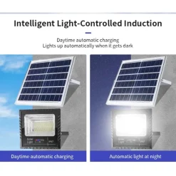 FARETTO LUCE SOLARE CON PANNELLO FOTOVOLTAICO 300 W IP65 IMPERMEABILE TELECOMANDO
