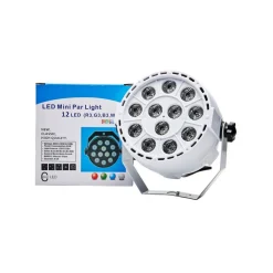 FARETTO PROIETTORE EFFETTO LUCE DMX 512 FLAT PAR LIGHT RGBW 12 LED 30W