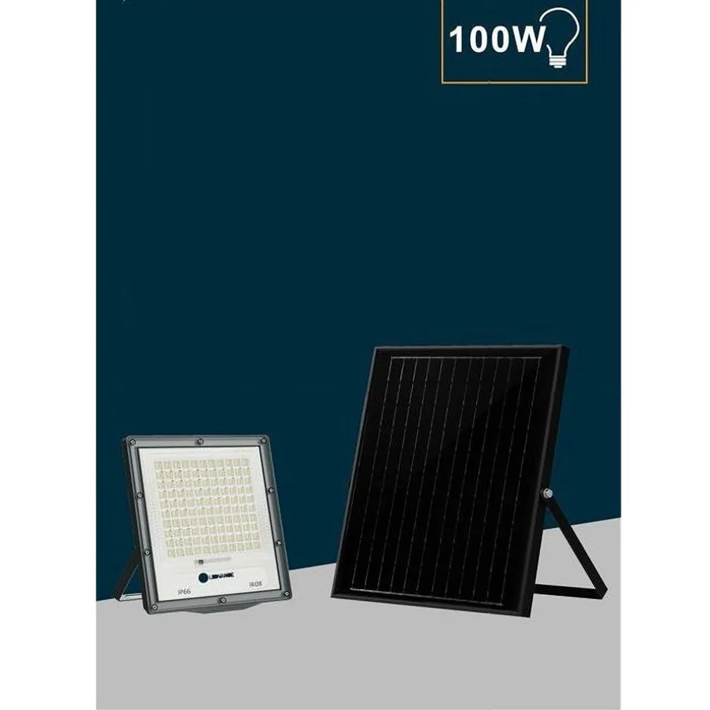 FARETTO PROIETTORE PANNELLO SOLARE LED IP66 100W LUCE 6500K 4000K SFL516-100W-G