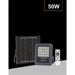 FARO A LED 50 WATT CON PANNELLO SOLARE LUCE NATURALE 4000K TELECOMANDO TK09-50W