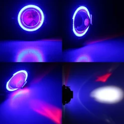 FARO ANTERIORE PER MOTO QUAD FARETTO CREE LED U 7 CON BORDO CORNICE COLORATA