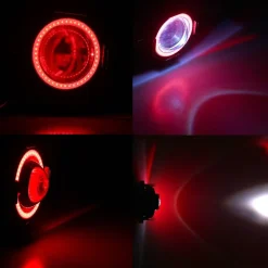FARO ANTERIORE PER MOTO QUAD FARETTO CREE LED U 7 CON BORDO CORNICE COLORATA