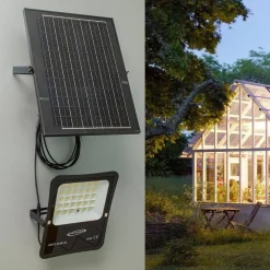 FARO CON PANNELLO SOLARE IP65 E SENSORE CREPUSCOLARE PROIETTORE 50 100 200 300W