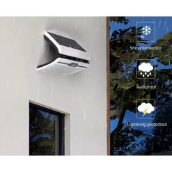 FARO ENERGIA SOLARE LED FARETTO ESTERNO 20W SENSORE MOVIMENTO LUCE AB-TA171