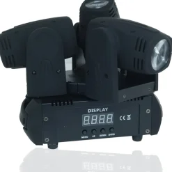 FARO FARETTO 3 LED RGBW TESTA ROTANTE EFFETTI DISCO DJ FLASH COLOR LED STROBO