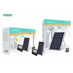 FARO FARETTO LED PANNELLO SOLARE FOTOVOLTAICO IP67 200W CON TELECOMANDO LED-8195