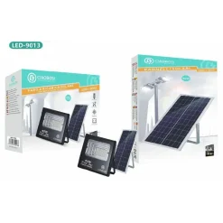 FARO FARETTO LED PANNELLO SOLARE FOTOVOLTAICO 40W CON CREPUSCOLARE IP67 LED-9013
