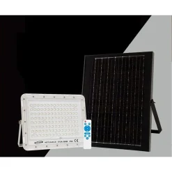 FARO FARETTO PANNELLO SOLARE 300W LUCE FREDDA 6500K IP65 TELECOMANDO S12A-300W