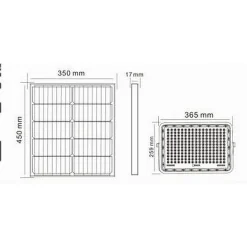 FARO FARETTO PANNELLO SOLARE 300W LUCE FREDDA 6500K IP65 TELECOMANDO S12A-300W