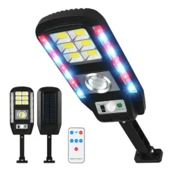 FARO LAMPIONE FARETTO CON PANNELLO SOLARE SENSORE DI MOVIMENTO 89 LED CL-728