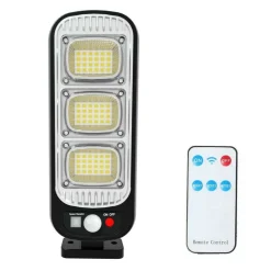 FARO LAMPIONE STRADALE CON PANNELLO SOLARE FOTOVOLTAICO SENSORE 72 LED SMD GL