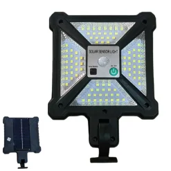 FARO LAMPIONE STRADALE CON PANNELLO SOLARE SENSORE DI MOVIMENTO LED TELECOMANDO