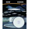 FARO LED SLIM INDUSTRIALE 50 W UFO LAMPADA RIFLETTORE IP65 LUCE FREDDA HE02-50W