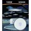 FARO LED SLIM INDUSTRIALE 100W UFO LAMPADA RIFLETTORE IP65 LUCE FREDDA HE02-100W