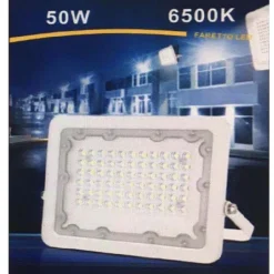 FARO LED 50W FARETTO ULTRA SLIM BIANCO ESTERNO LUCE NATURALE FREDDA CALDA FS50W-B