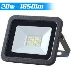 FARO LED 20W LUCE ALTA LUMINOSITA 1650LM FARETTO ESTERNO SLIM BIANCO FREDDO IP65