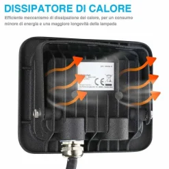 FARO LED 100W LUCE ALTA LUMINOSITA 8000LM FARETTO ESTERNO SLIM BIANCO FREDDO