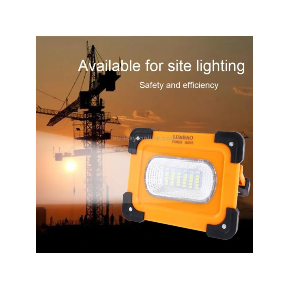 FARO LUCE A LED SPOTLIGHT RICARICABILE CON PANNELLO SOLARE PORTATILE 30W 1500LMN