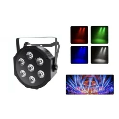 FARO RGB FARETTO 7 LED VARI COLORI DISCOTECA SENSORE SONORO LUCE COLORATA