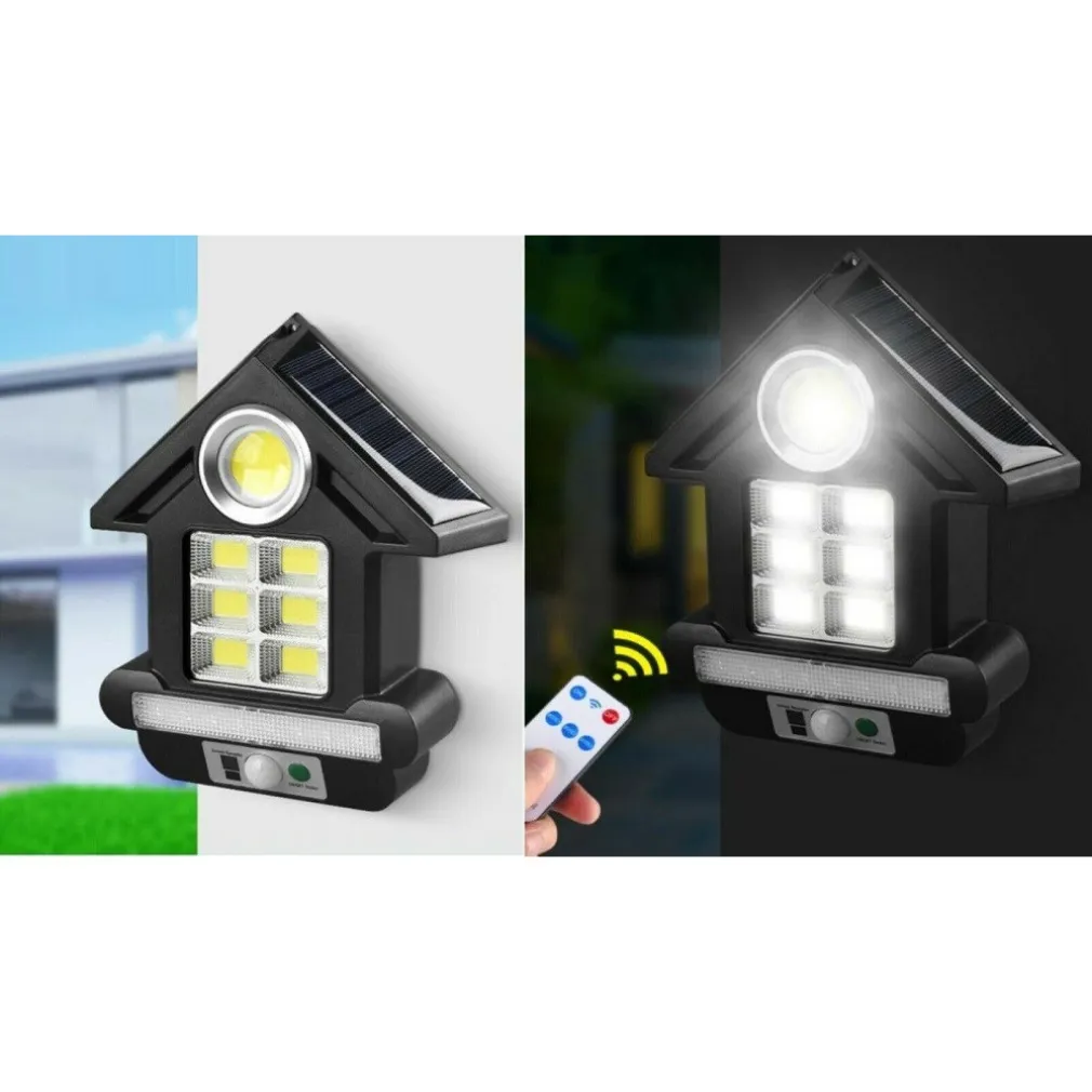 FARO SOLARE CON PANNELLO FARETTO SENSORE MOVIMENTO 81LED COB TELECOMANDO CL-S180