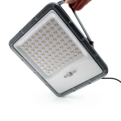 FARO SOLARE LED 120 W IP65 SENSORE CREPUSCOLARE FARETTO DIMMERABILE TELECOMANDO