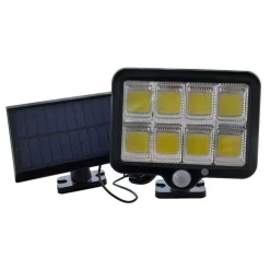 FARO SOLARE LED CON PANNELLO FARETTO SENSORE DI MOVIMENTO 160 LED COB GL-160C