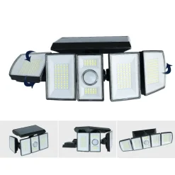 FARO SOLARE LED ORIENTABILE FARETTO TELECOMANDO SENSORE DI MOVIMENTO 300 LED