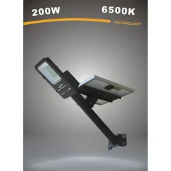 FARO STRADALE LAMPIONE SOLARE LED 200WATT CREPUSCOLARE DIMMERABILE IP65 S03-200W