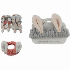 FASCIA CAPELLI DOCCIA SHAMPOO ASCIUGAMANO SPUGNA FIOCCO ORECCHIE CONIGLIO 69505