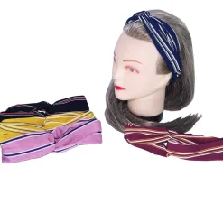 FASCIA CAPELLI ELASTICA 2 PEZZI FASCE STRISCE FIOCCO ANNODATA RETRO FERMACAPELLI