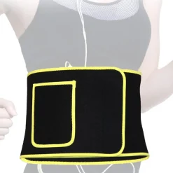 FASCIA CORSETTO LOMBARE ORTOPEDICO ELASTICO + TASCA PORTACELLULARE COLORE GIALLO