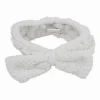 FASCIA PER CAPELLI DOCCIA SHAMPOO ASCIUGAMANO TRUCCO SPUGNA FIOCCO BIANCO 79618