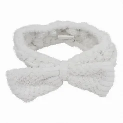 FASCIA PER CAPELLI DOCCIA SHAMPOO ASCIUGAMANO TRUCCO SPUGNA FIOCCO BIANCO 79618