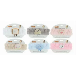 FASCIA PER CAPELLI DOCCIA SHAMPOO TRUCCO SPUGNA MODELLI VARI IN 6 COLORI 10755